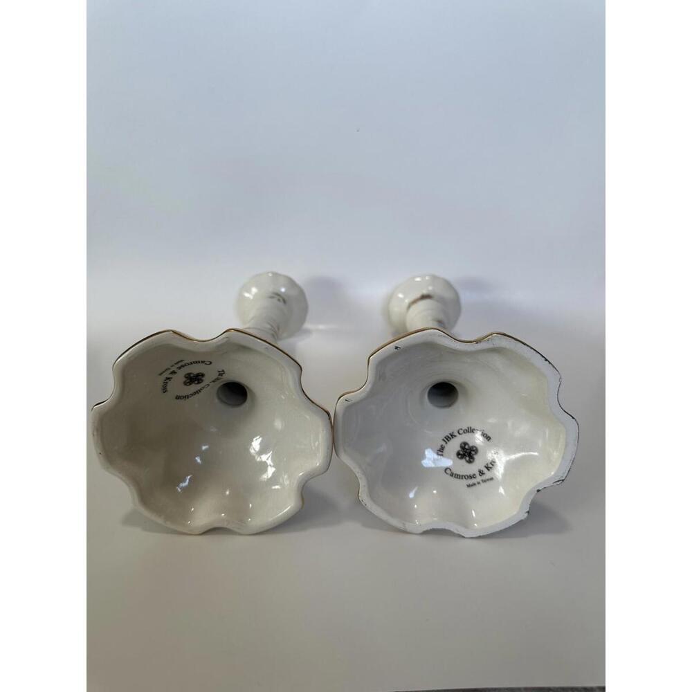 Camrose & Kross JBK Collection Porcelain Candlestick Holders Jacqueline Kennedy - Picture 7 of 11